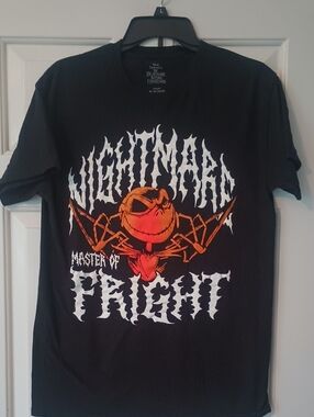 Disney Black Tee with Orange & White 'Nightmare' Graphic